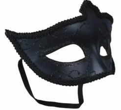 Maschera nera con glitter