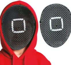 Maschera per bambini in PVC di Squid Game Square Henchman