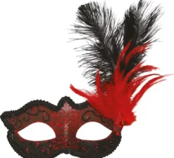 Maschera per gli occhi con penna rossa