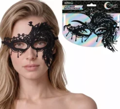 Maschera per gli occhi Ricamo Mezza faccia nera