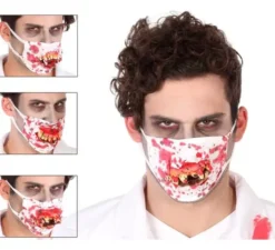 Maschera per il viso di zombi in 4 modelli assortiti
