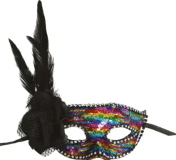 Maschera per occhi multicolore con penna