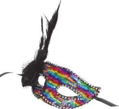 Maschera per occhi multicolore con penna