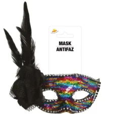 Maschera per occhi multicolore con penna