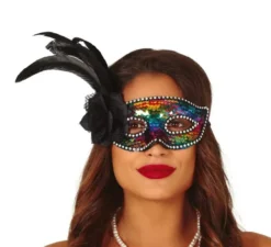 Maschera per occhi multicolore con penna