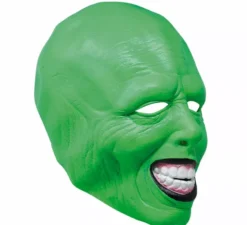 Maschera personaggio in lattice verde pazzo