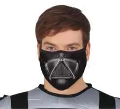 Maschera 3 pieghe del tessuto Villano Galactic adulti