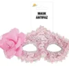 Maschera rosa con fiore