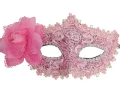 Maschera rosa con fiore