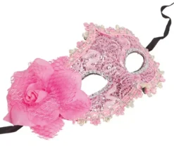 Maschera rosa con fiore