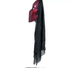 Maschera rossa da hockey con cappuccio in pvc