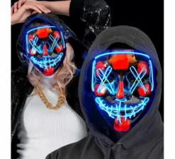Maschera spaventosa da killer con LED blu