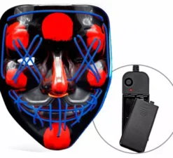 Maschera spaventosa da killer con LED blu