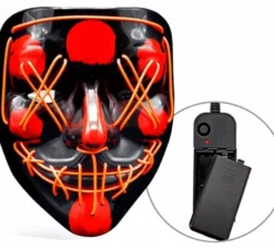 Maschera spaventosa da killer con LED rosso