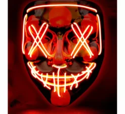 Maschera spaventosa da killer con LED rosso