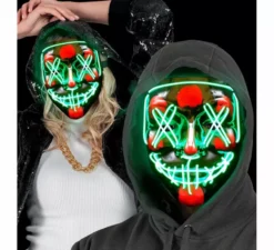 Maschera spaventosa da killer con LED verde