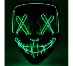 Maschera spaventosa da killer con LED verde