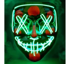 Maschera spaventosa da killer con LED verde