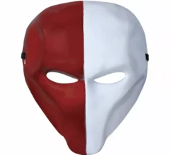 Maschera spaventosa in pvc rosso e bianco