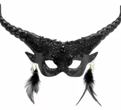 Maschera teatrale nera del diavolo