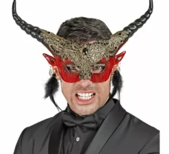 Maschera teatrale rossa del diavolo