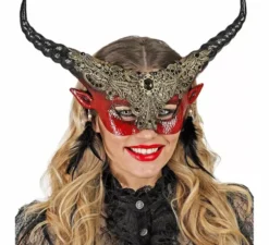 Maschera teatrale rossa del diavolo