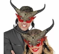 Maschera teatrale rossa del diavolo