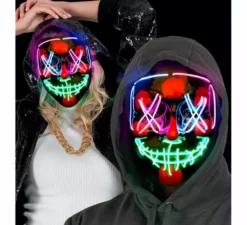 Maschera terrificante assassina con LED multicolore