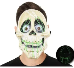 Maschera teschio con tubo luminoso