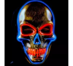 Maschera teschio dorata a LED colorata