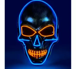 Maschera teschio dorata a LED colorata