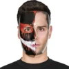 Maschera trasparente e nera con sangue 21 cm