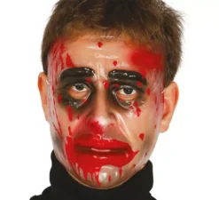 Maschera uomo zombie trasparente con sangue