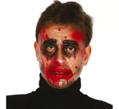 Maschera uomo zombie trasparente con sangue