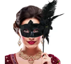 Maschera veneziana con bastone in vari colori