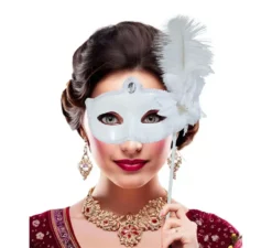 Maschera veneziana con bastone in vari colori
