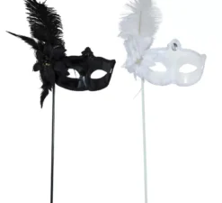 Maschera veneziana con bastone in vari colori