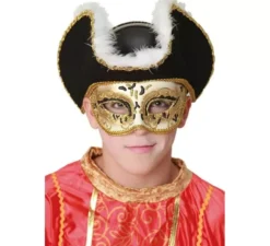 Maschera veneziana con cappello di bucaniere