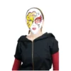 Maschera veneziana glitter giallo e rosso