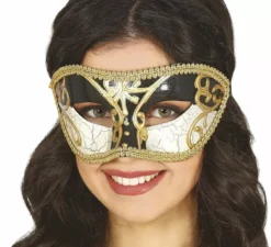 Maschera veneziana in bianco e nero