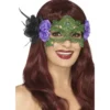 Maschera verde del giorno dei morti con le rose