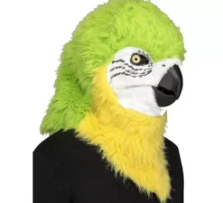 Maschera verde pappagallo con movimento della mascella