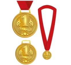 Medaglia Campione 1 con nastro rosso