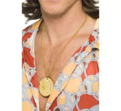Medaglione hippy in oro con catena