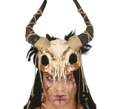 Mezza maschera con teschio di ariete