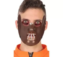Mezza maschera da Carcerato pazzo marrone