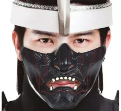 Mezza maschera da guerriero giapponese