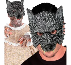 Mezza maschera da lupo grigio
