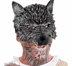 Mezza maschera da lupo grigio