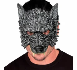 Mezza maschera da lupo grigio